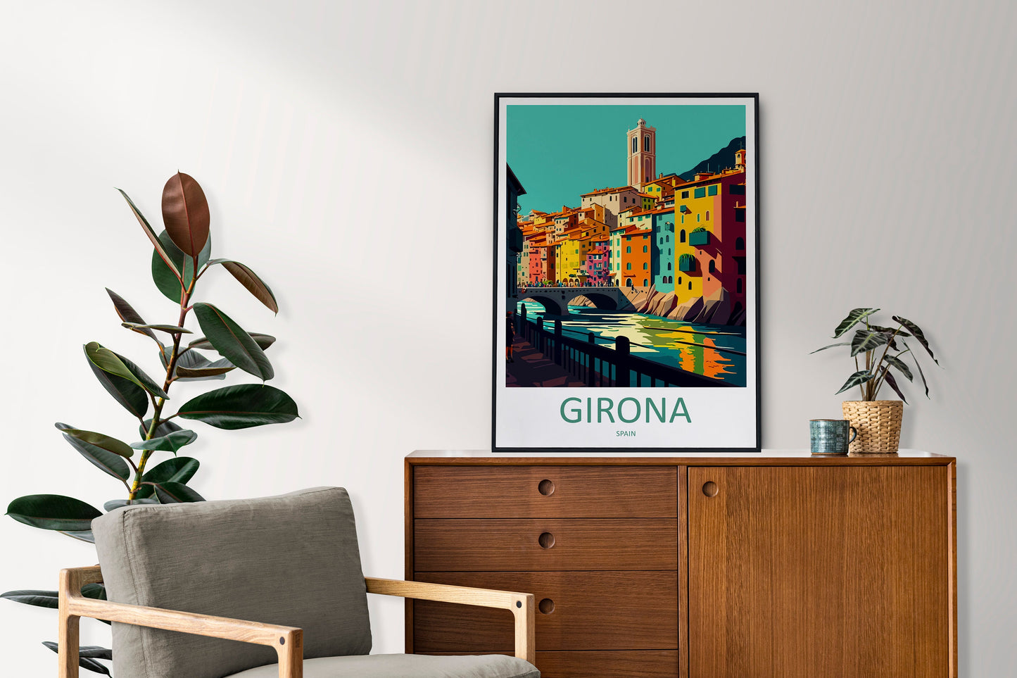Girona Travel Print Wall Art Girona Wall Hanging Home Décor Girona Gift Art Lovers Spain Art Lover Gift Girona Wall Décor Girona Spain Print