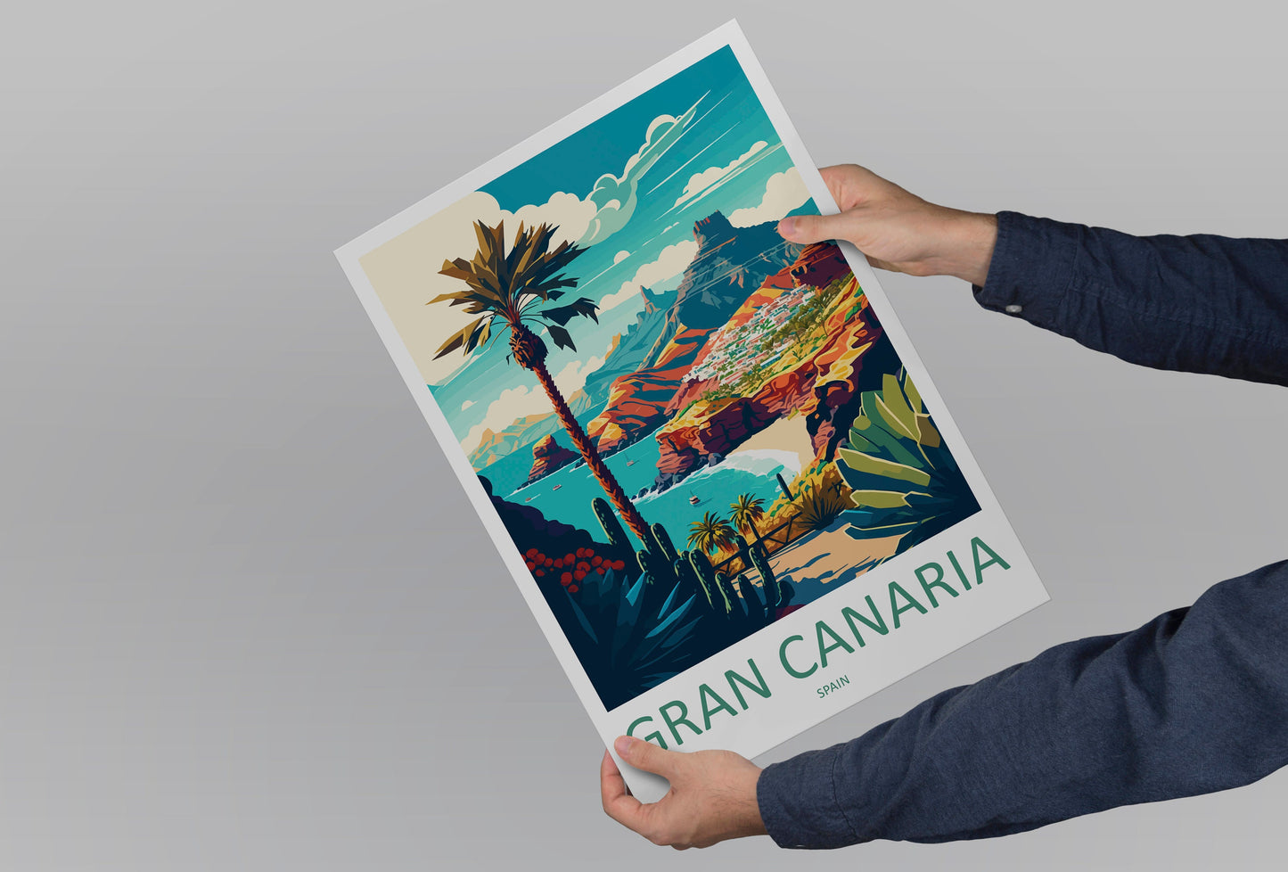Gran Canaria Travel Print Wall Art Gran Canaria Wall Hanging Home Décor Gran Canaria Gift Art Lovers Spain Art Lover Gift Gran Canaria Print