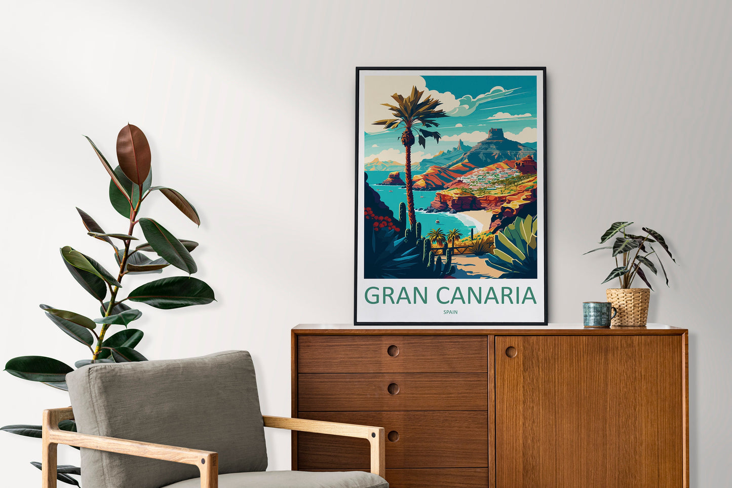 Gran Canaria Travel Print Wall Art Gran Canaria Wall Hanging Home Décor Gran Canaria Gift Art Lovers Spain Art Lover Gift Gran Canaria Print