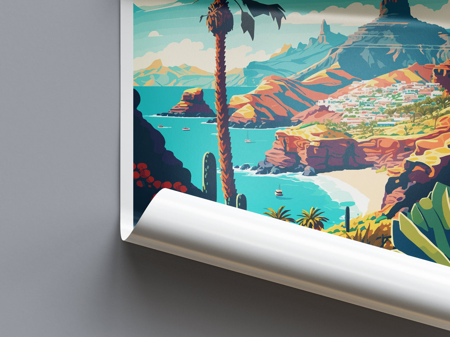Gran Canaria Travel Print Wall Art Gran Canaria Wall Hanging Home Décor Gran Canaria Gift Art Lovers Spain Art Lover Gift Gran Canaria Print