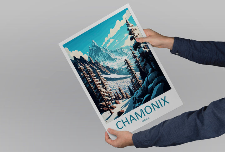 Chamonix Travel Print Wall Art Chamonix Wall Hanging Home Décor Chamonix Gift Art Lovers Ski Art Lover Gift Chamonix Print Skiing Artwork