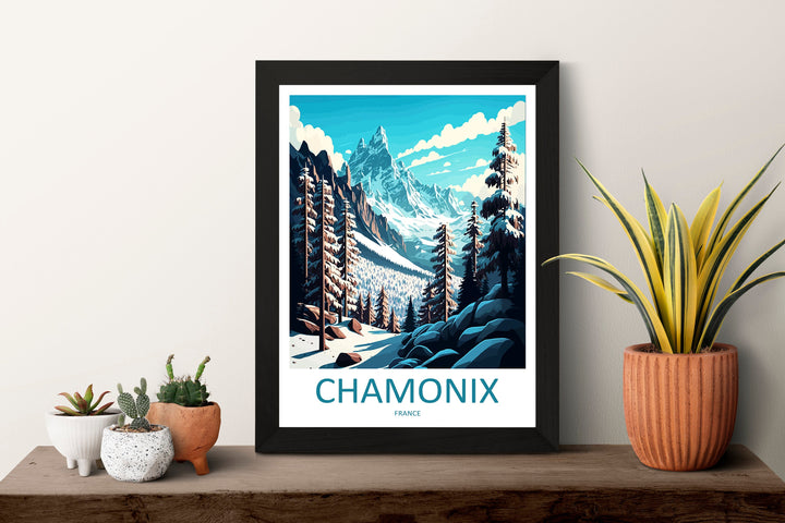 Chamonix Travel Print Wall Art Chamonix Wall Hanging Home Décor Chamonix Gift Art Lovers Ski Art Lover Gift Chamonix Print Skiing Artwork