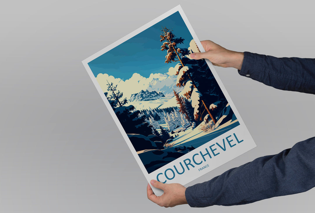 Courchevel Travel Print Wall Art Courchevel Wall Hanging Home Décor Courchevel Gift Art Lovers Ski Art Lover Gift Courchevel Print Skiing