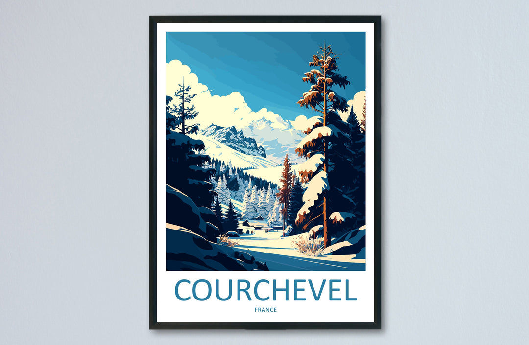 Courchevel Travel Print Wall Art Courchevel Wall Hanging Home Décor Courchevel Gift Art Lovers Ski Art Lover Gift Courchevel Print Skiing
