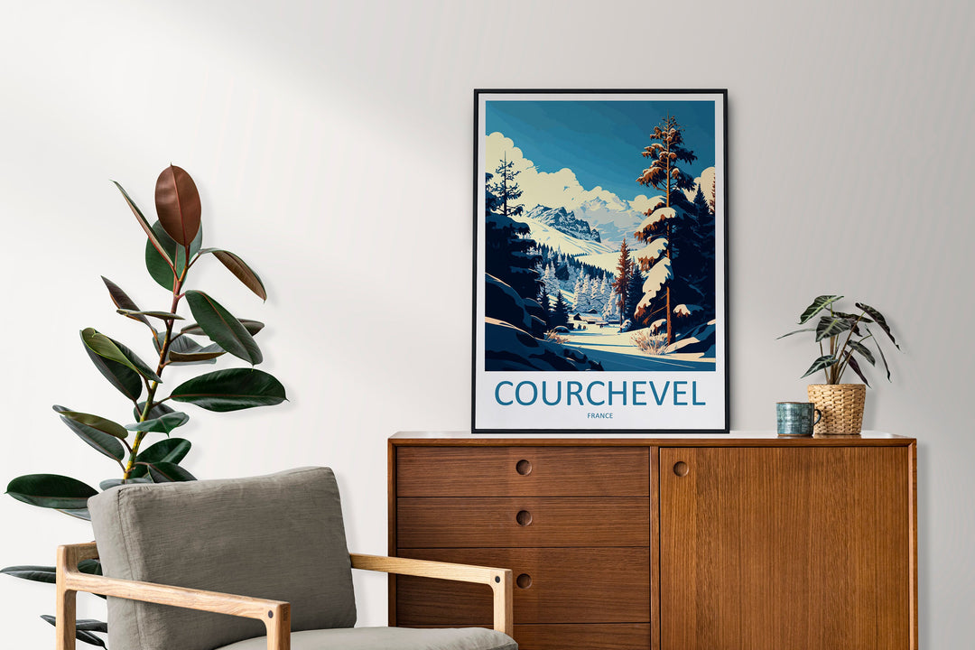 Courchevel Travel Print Wall Art Courchevel Wall Hanging Home Décor Courchevel Gift Art Lovers Ski Art Lover Gift Courchevel Print Skiing