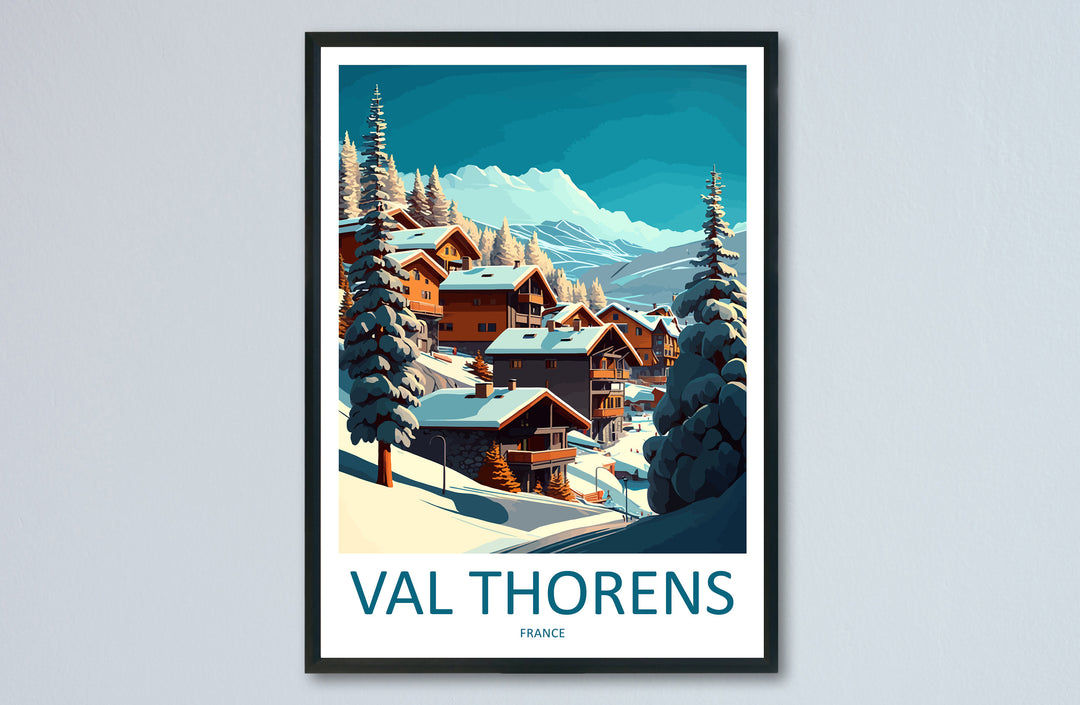 Val Thorens Travel Print Wall Art Val Thorens Wall Hanging Home Décor Val Thorens Gift Art Lovers Ski Art Lover Gift Val Thorens Print Ski