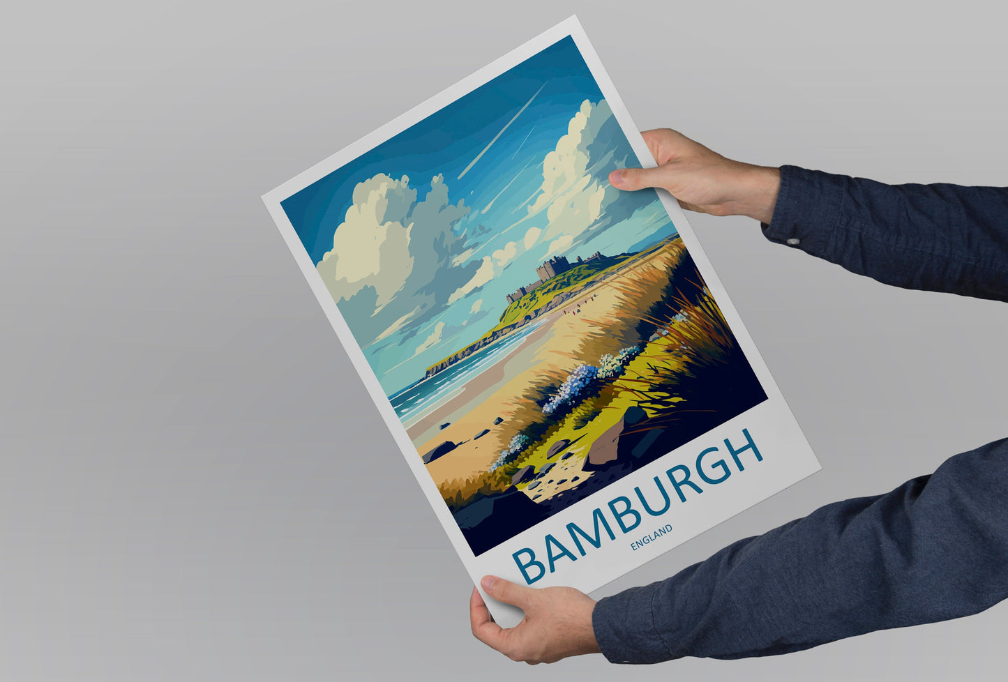 Bamburgh Castle Travel Print Wall Art Bamburgh Castle Wall Hanging Home Décor Bamburgh Castle Gift Art Lovers England Art Lover Gift