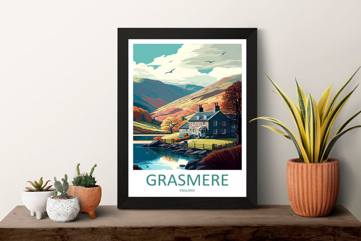 Grasmere Travel Print Wall Art Grasmere Wall Hanging Home Décor Grasmere Gift Art Lovers England Art Lover Gift Grasmere Art Wall Hanging