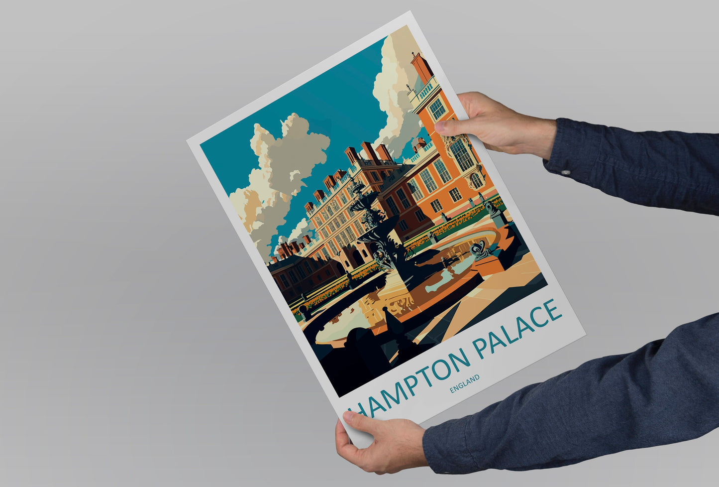 Hampton Palace Travel Print Wall Art Hampton Palace Wall Hanging Home Décor Hampton Palace Gift Art Lovers England Art Lover Gift