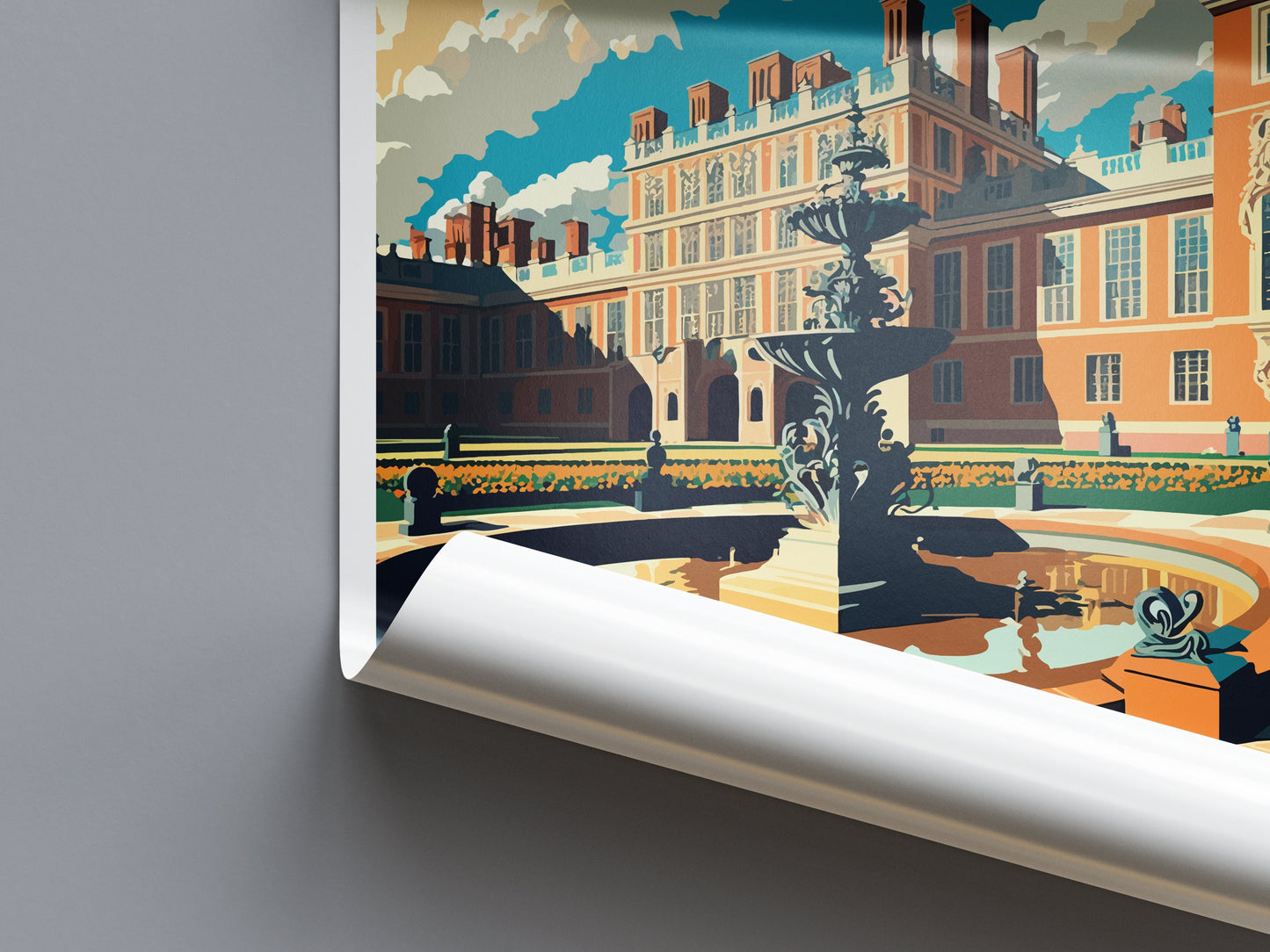 Hampton Palace Travel Print Wall Art Hampton Palace Wall Hanging Home Décor Hampton Palace Gift Art Lovers England Art Lover Gift