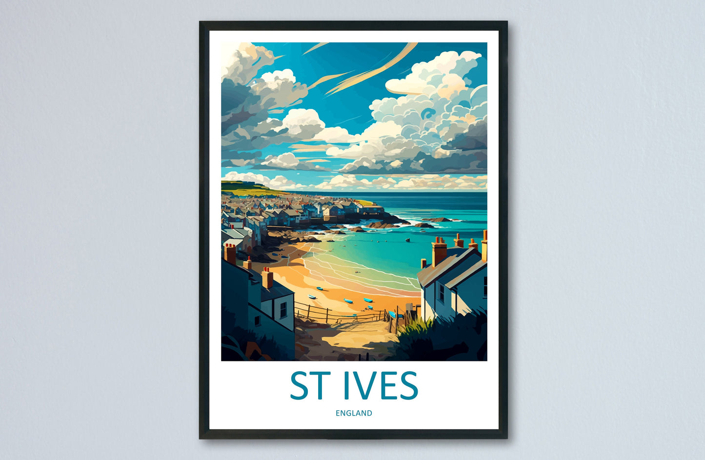 St Ives Travel Print Wall Art St Ives Wall Hanging Home Décor St Ives Gift Art Lovers England Art Lover Gift St Ives Travel Souvenir