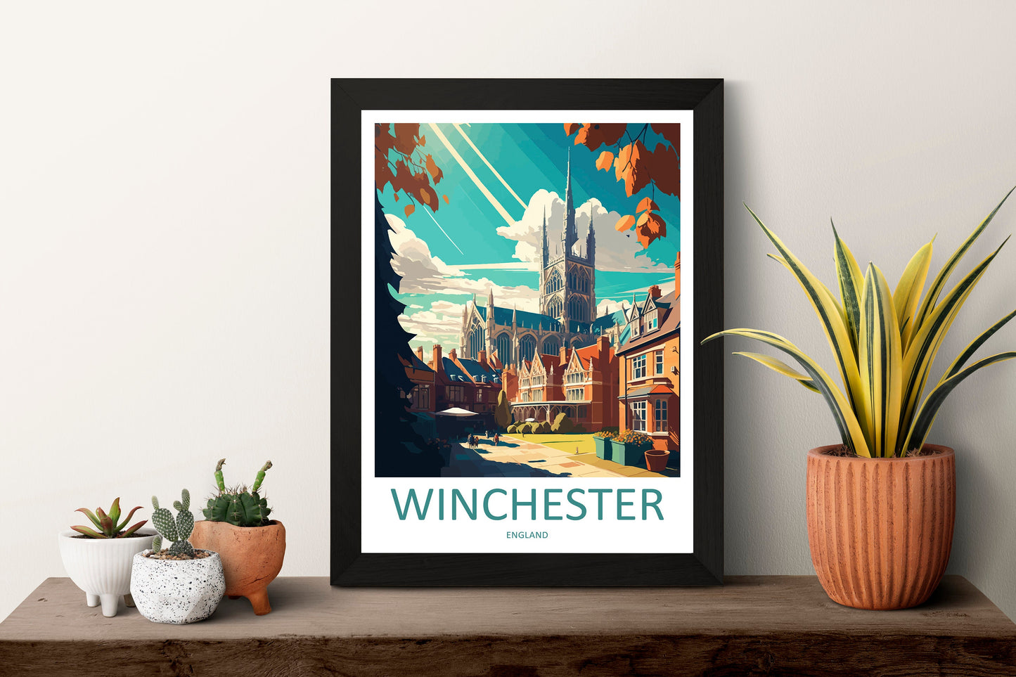 Winchester Travel Print Wall Art Winchester Wall Hanging Home Décor Winchester Gift Art Lovers England Art Lover Gift Winchester Travel