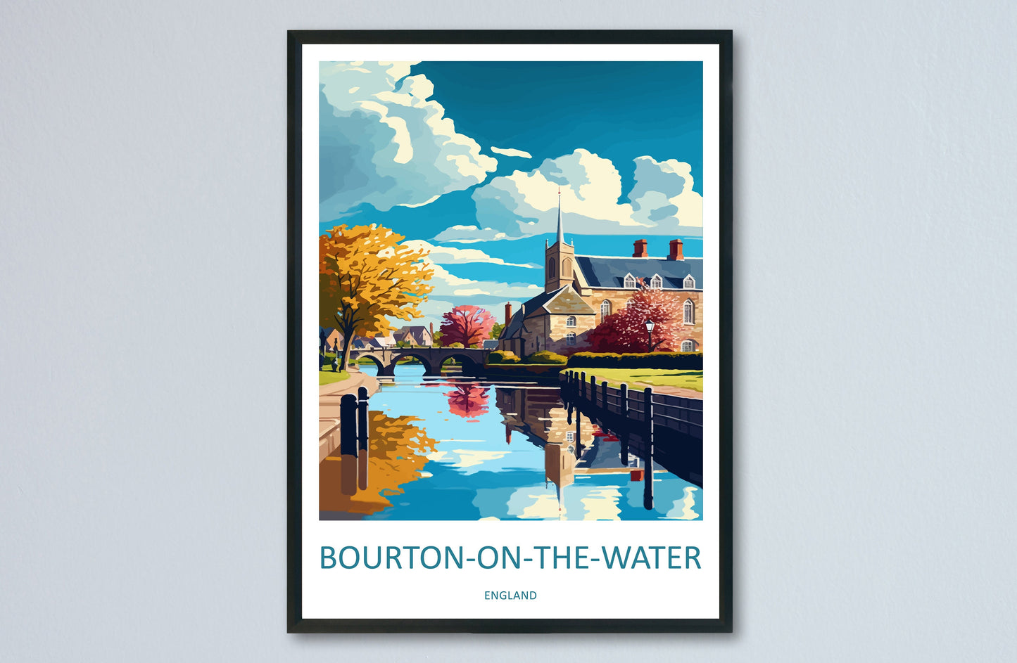 Bourton-on-the-water Travel Print Wall Art Bourton-on-the-water Wall Hanging Home Décor Bourton-on-the-water Gift Art Lovers England Art