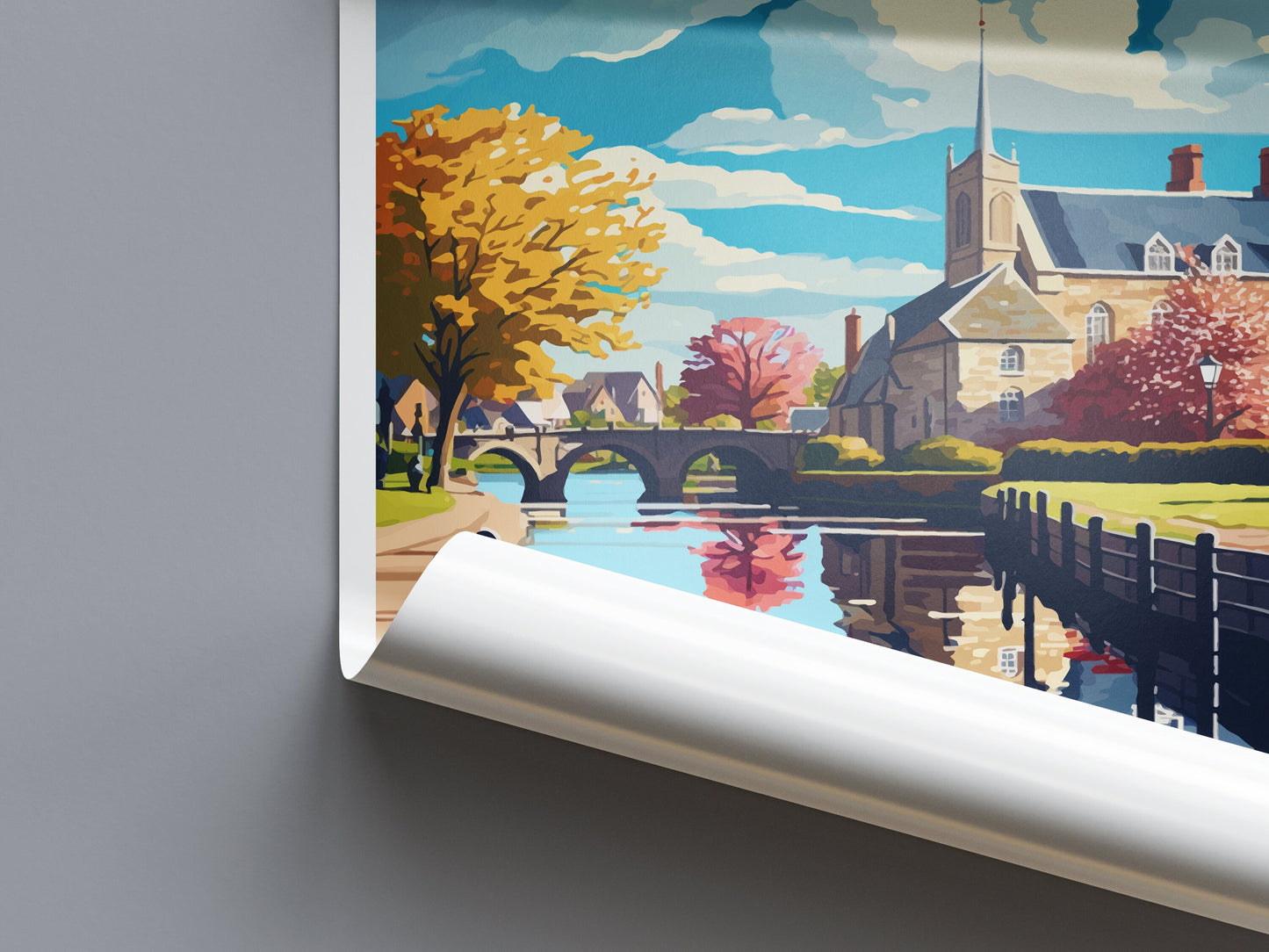 Bourton-on-the-water Travel Print Wall Art Bourton-on-the-water Wall Hanging Home Décor Bourton-on-the-water Gift Art Lovers England Art