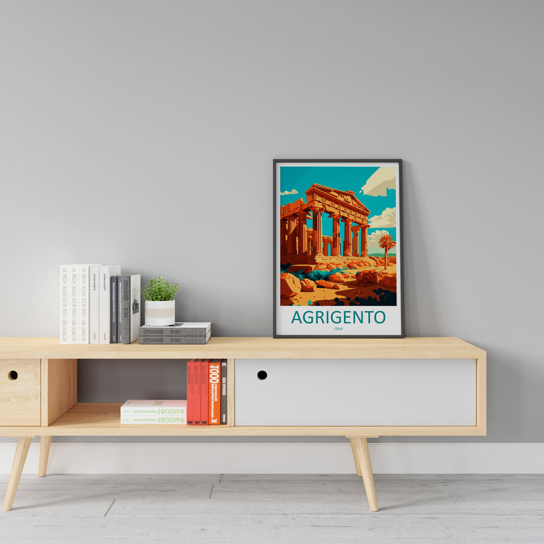 Agrigento Travel Print Wall Art Agrigento Wall Hanging Home Décor Agrigento Gift Art Lovers Italy Art Lover Gift Agrigento Print Agrigento