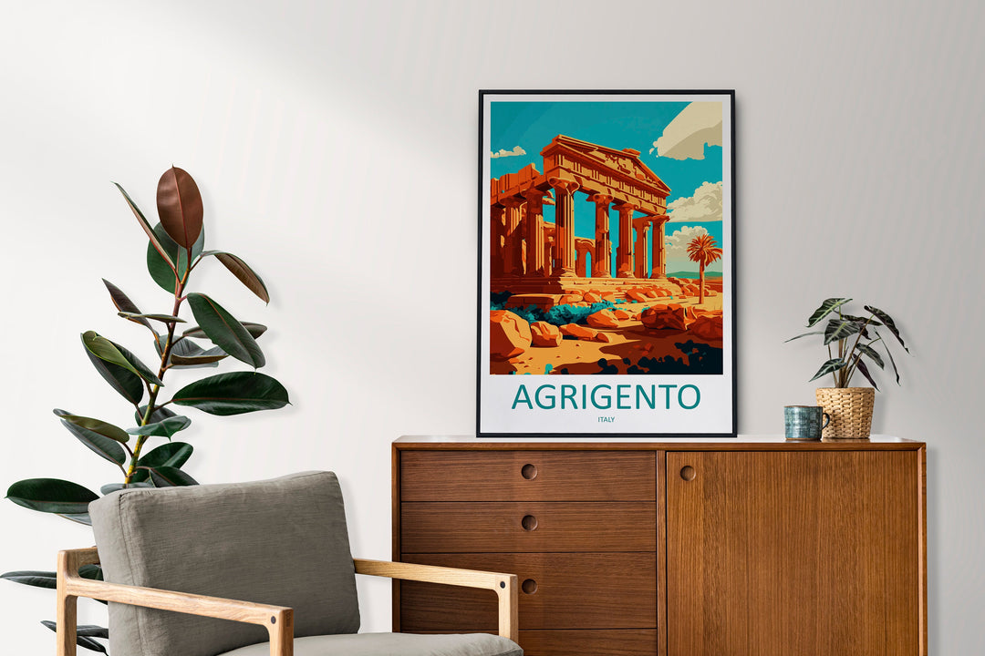 Agrigento Travel Print Wall Art Agrigento Wall Hanging Home Décor Agrigento Gift Art Lovers Italy Art Lover Gift Agrigento Print Agrigento