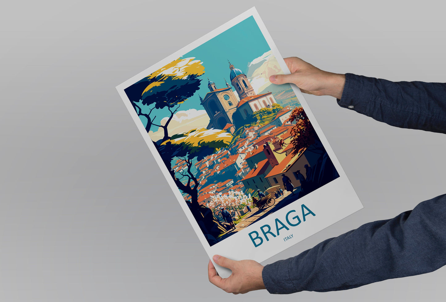 Braga Travel Print Wall Art Braga Wall Hanging Home Décor Braga Gift Art Lovers Italy Art Lover Gift Braga Print Braga Travel Gift Art