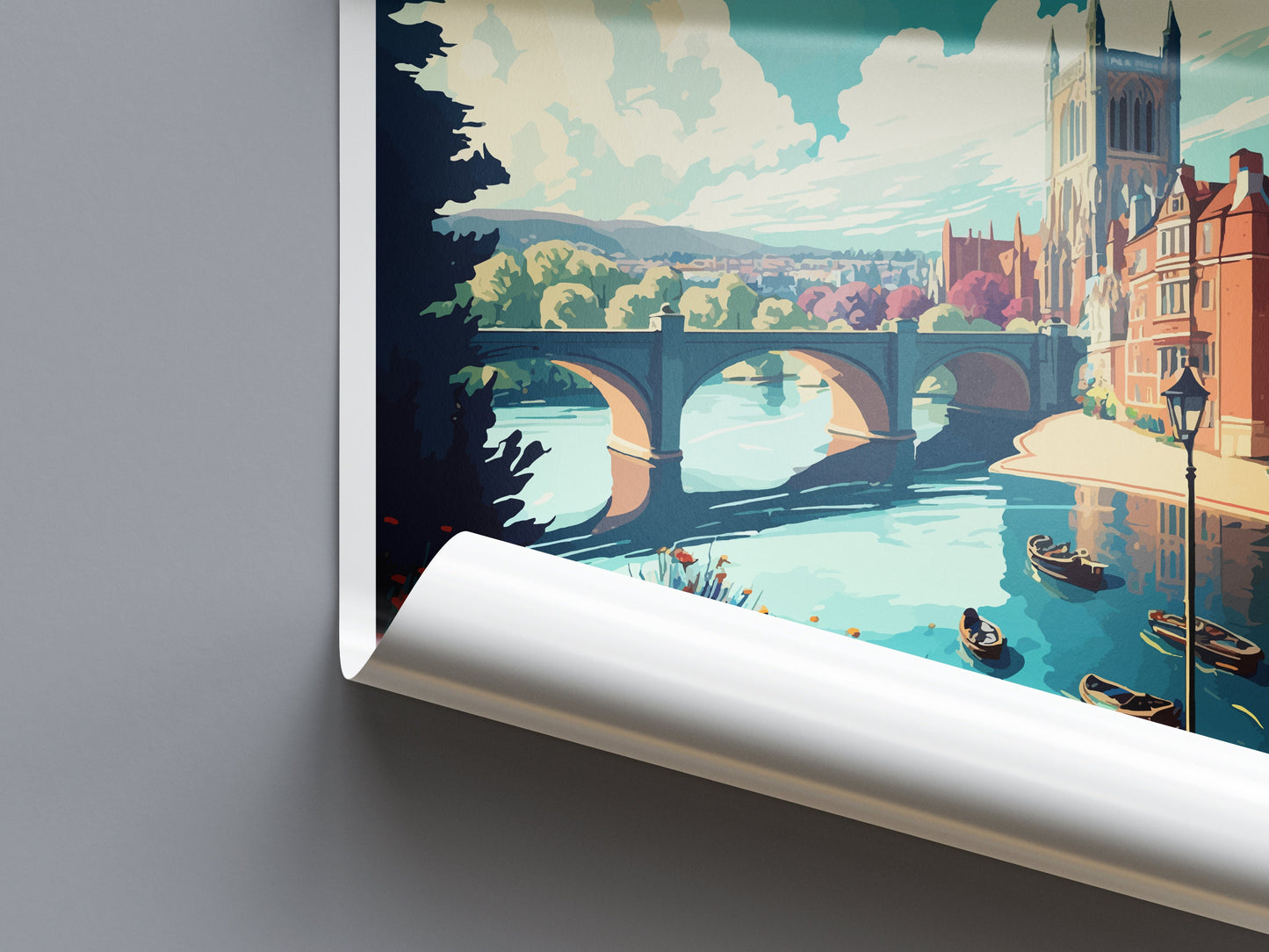 Exeter Travel Print Wall Art Exeter Wall Hanging Home Décor Exeter Gift Art Lovers England Art Lover Gift Exeter Travel Décor Exeter Poster
