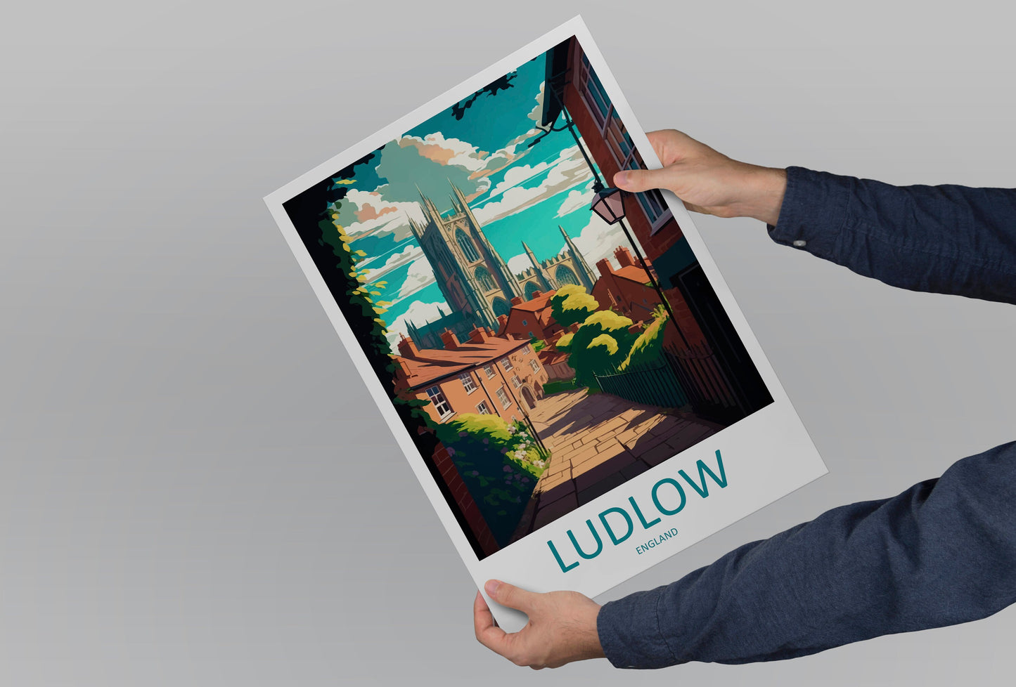 Ludlow Travel Print Wall Art Ludlow Wall Hanging Home Décor Ludlow Gift Art Lovers England Art Lover Gift Ludlow Travel Décor Ludlow Poster