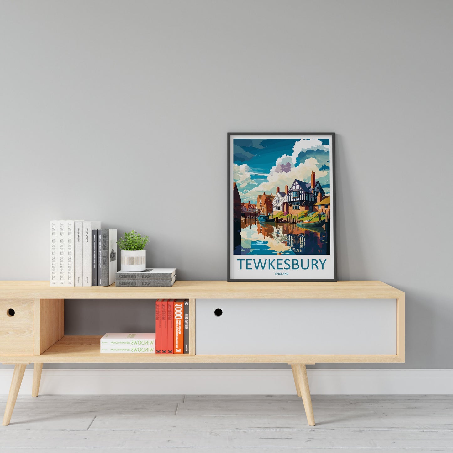 Tewkesbury Travel Print Wall Art Tewkesbury Wall Hanging Home Décor Tewkesbury Gift Art Lovers England Art Lover Gift Tewkesbury Travel Déco