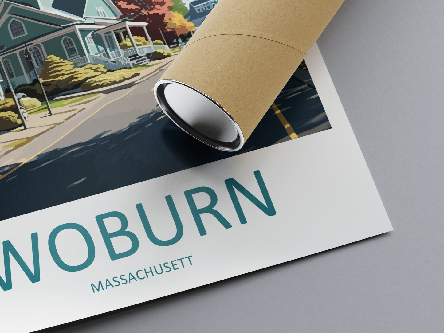 Woburn Travel Print Wall Art Woburn Wall Hanging Home Décor Woburn Gift Art Lovers Massachusetts Art Lover Gift Woburn Wall Art