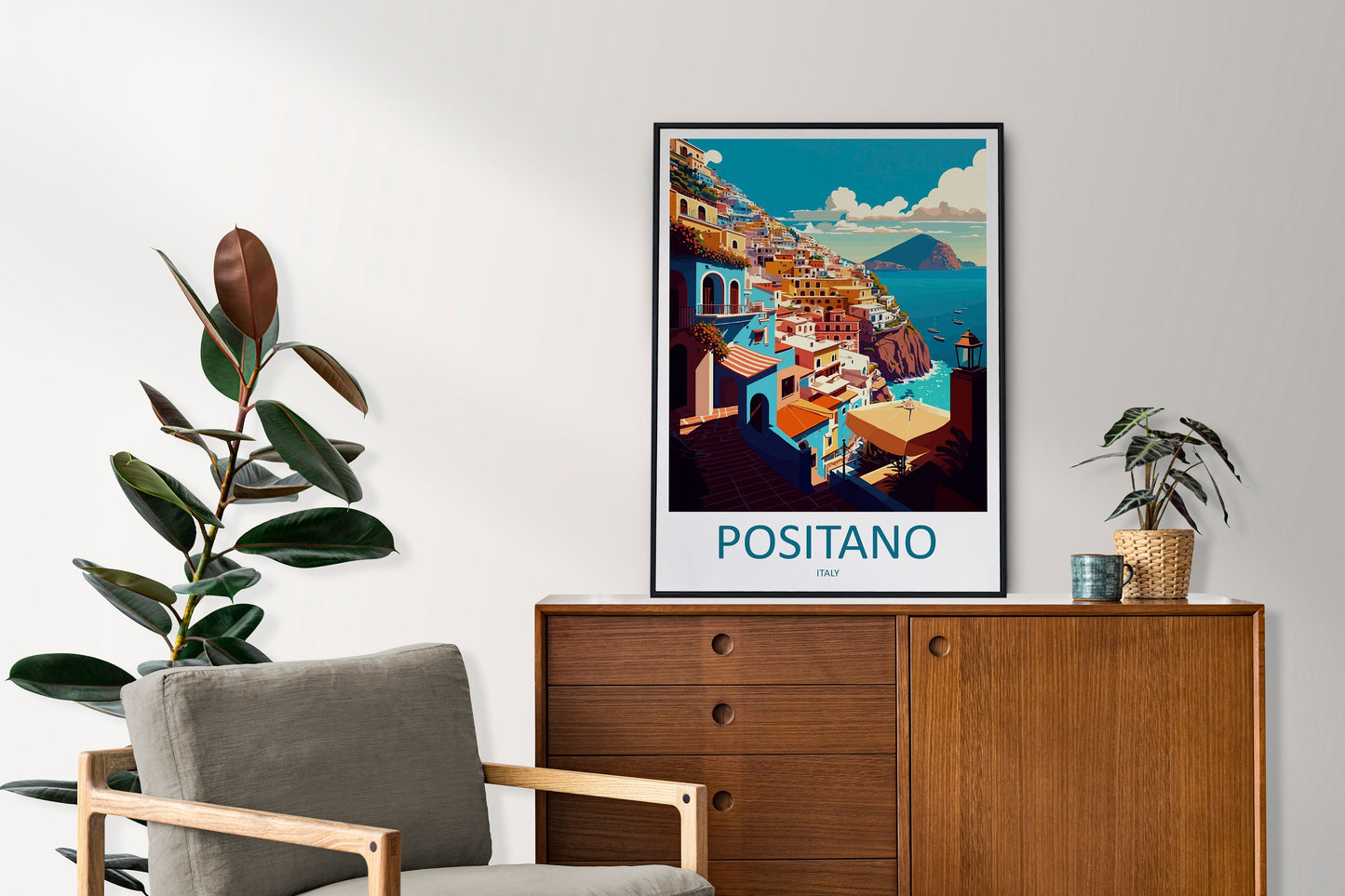 Positano Travel Print Wall Art Positano Wall Hanging Home Décor Positano Gift Art Lovers Italy Art Lover Gift Positano Print Positano Art