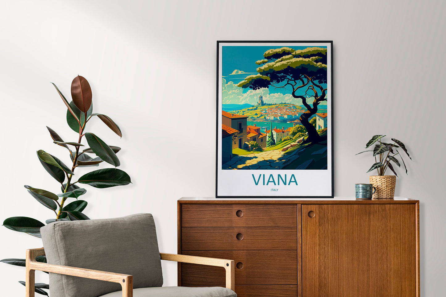 Viana Travel Print Wall Art Viana Wall Hanging Home Décor Viana Gift Art Lovers Italy Art Lover Gift Viana Print Viana Italy Art Poster