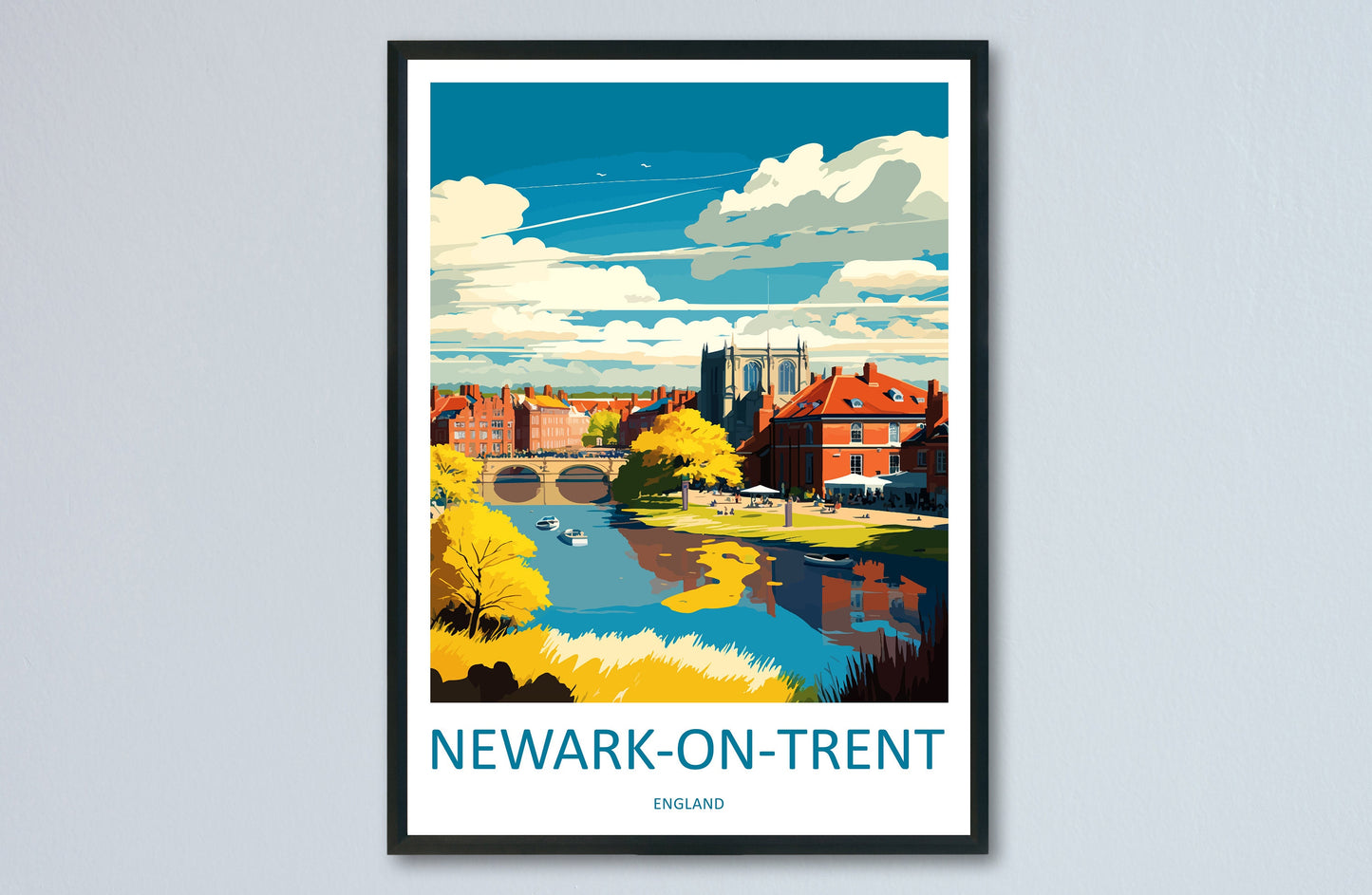 Newark-on-Trent Travel Print Wall Art Newark-on-Trent Wall Hanging Home Décor Newark-on-Trent Gift Art Lovers England Art Lover Gift