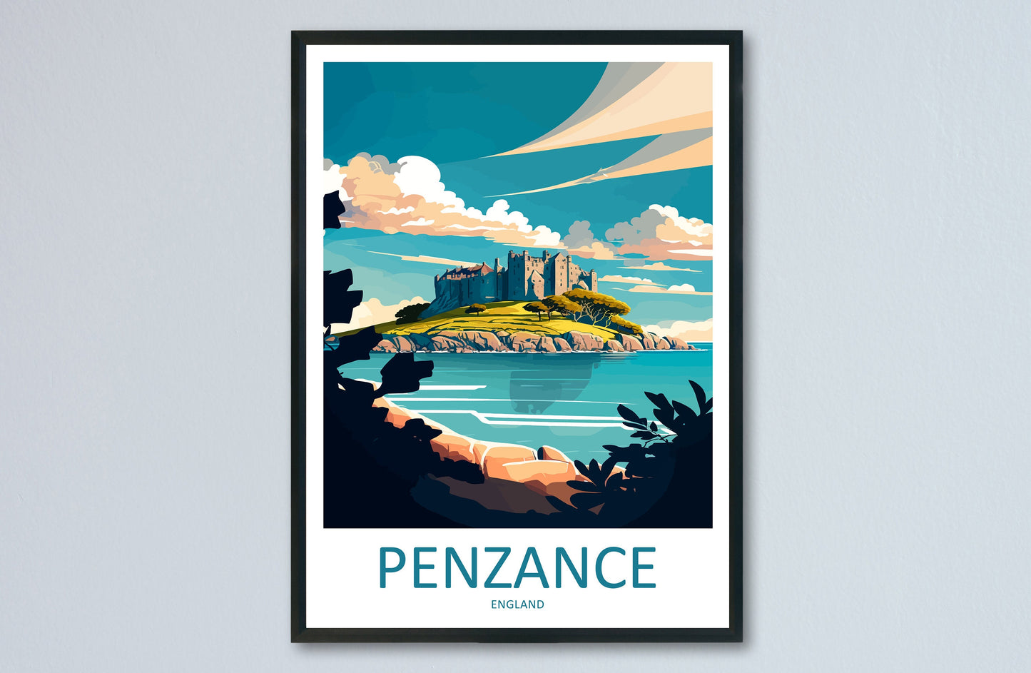 Penzance Travel Print Wall Art Penzance Wall Hanging Home Décor Penzance Gift Art Lovers England Art Lover Gift Penzance Travel Gift