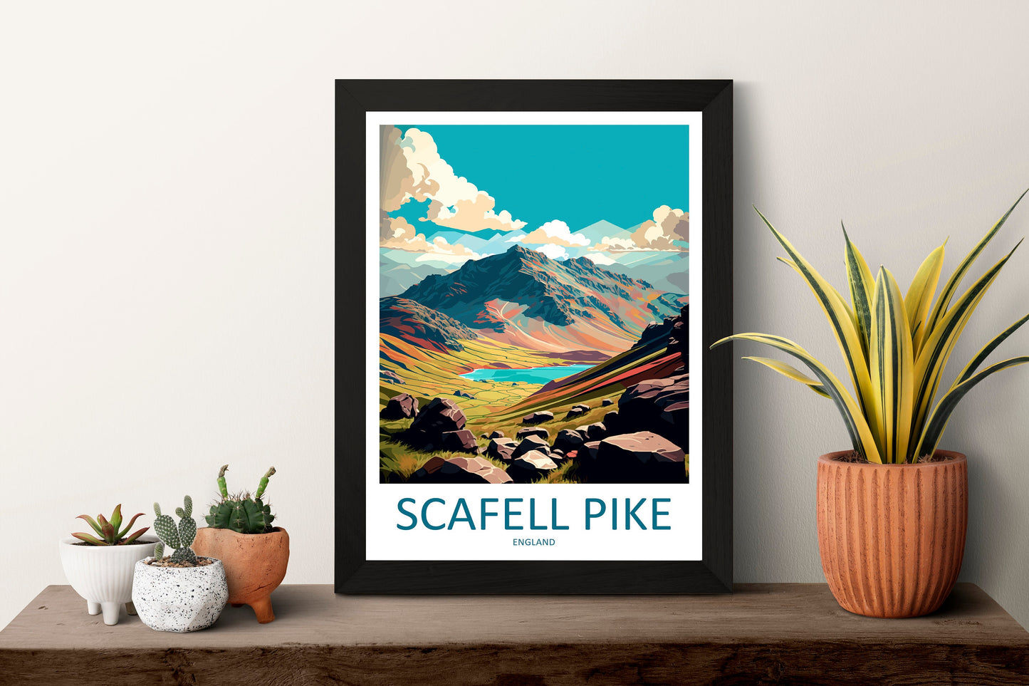 Scafell Pike Travel Print Wall Art Scafell Pike Wall Hanging Home Décor Scafell Pike Gift Art Lovers England Art Lover Gift Scafell Pike