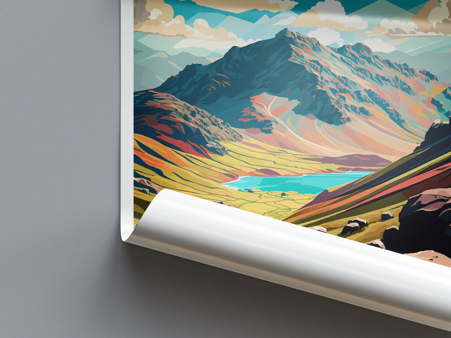 Scafell Pike Travel Print Wall Art Scafell Pike Wall Hanging Home Décor Scafell Pike Gift Art Lovers England Art Lover Gift Scafell Pike