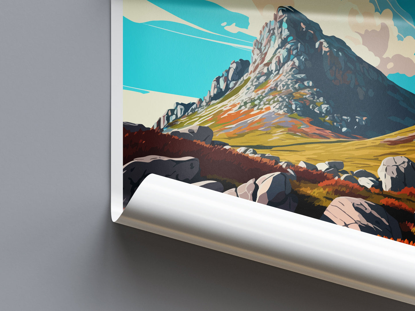 Tryfan Travel Print Wall Art Tryfan Wall Hanging Home Décor Tryfan Gift Art Lovers Welsh Art Lover Gift Tryfan Travel Decor Tryfan Mountain