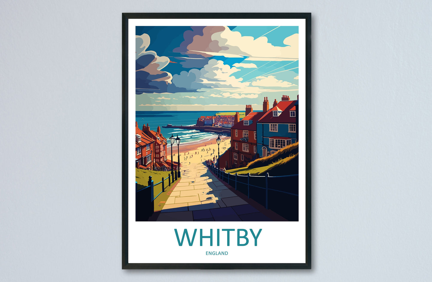 Whitby Travel Print Wall Art Whitby Wall Hanging Home Décor Whitby Gift Art Lovers England Art Lover Gift Whitby Travel Gift