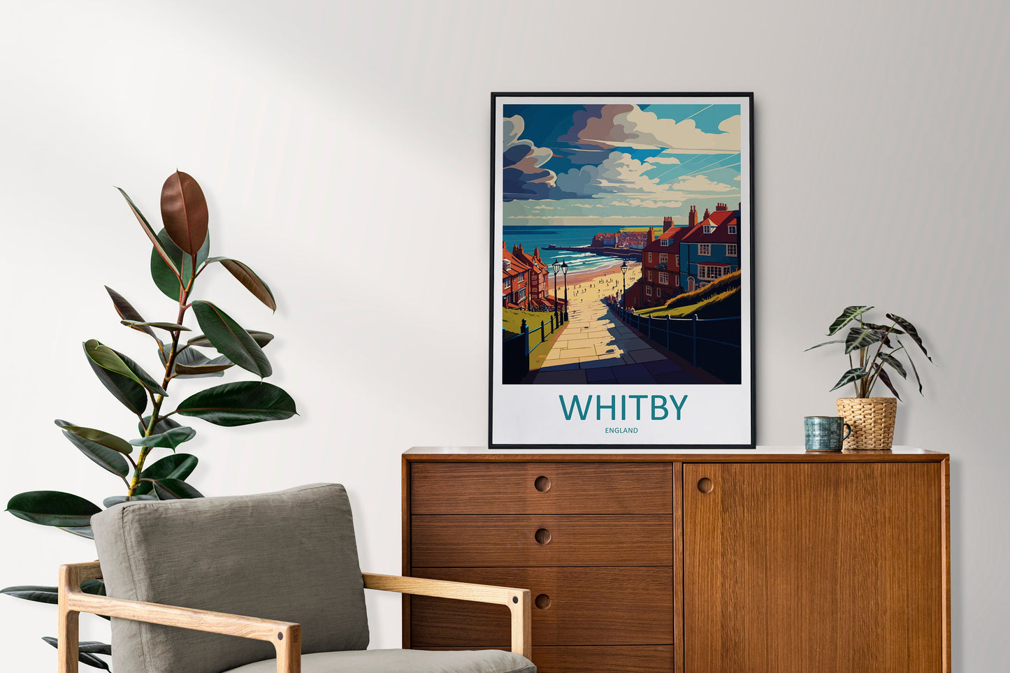 Whitby Travel Print Wall Art Whitby Wall Hanging Home Décor Whitby Gift Art Lovers England Art Lover Gift Whitby Travel Gift