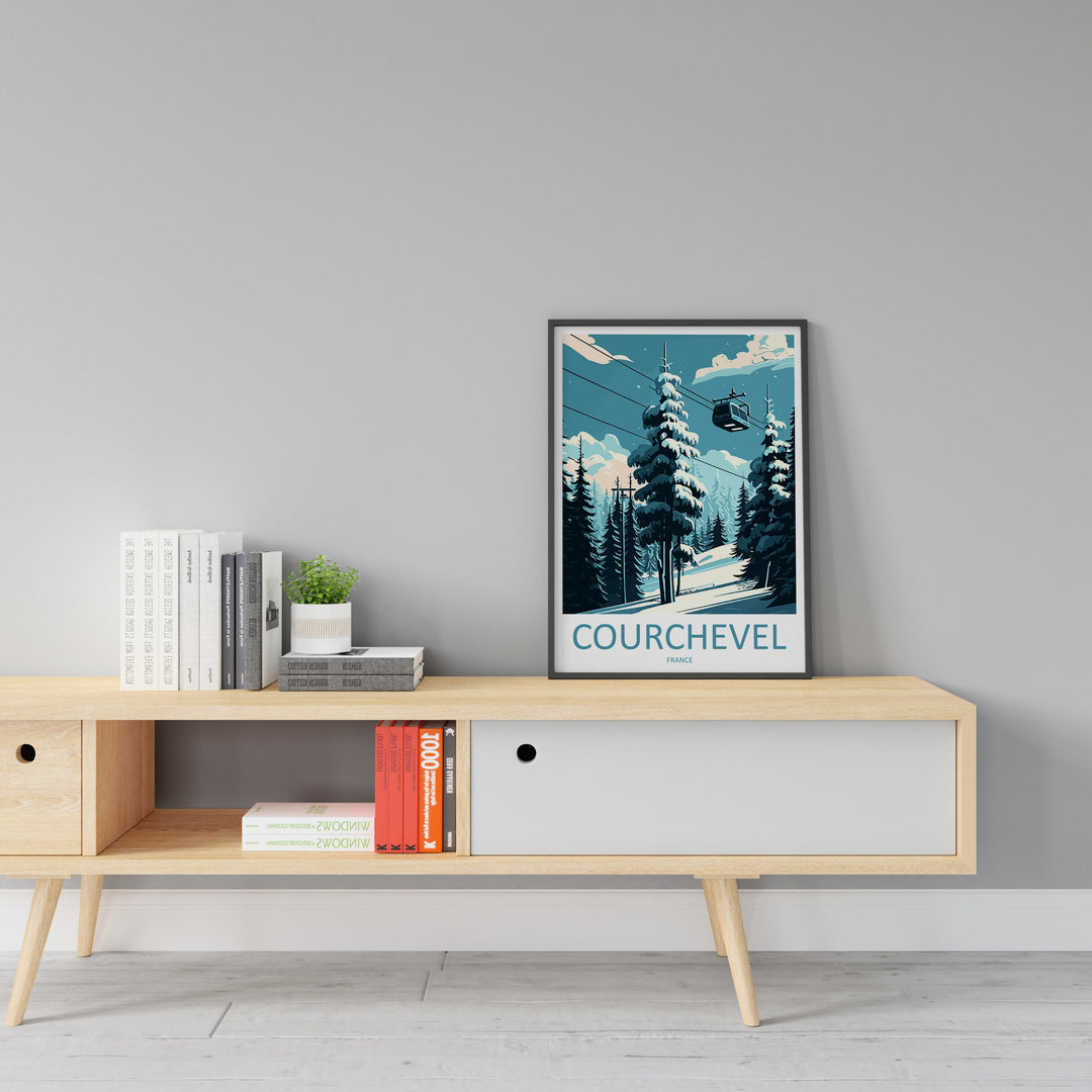 Courchevel Travel Print Wall Art Courchevel Wall Hanging Home Décor Courchevel Gift Art Lovers Ski Art Lover Gift Courchevel Print Skiing