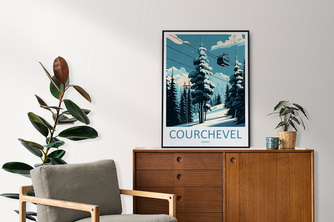 Courchevel Travel Print Wall Art Courchevel Wall Hanging Home Décor Courchevel Gift Art Lovers Ski Art Lover Gift Courchevel Print Skiing