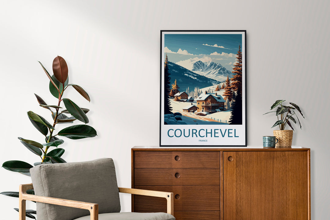 Courchevel Travel Print Wall Art Courchevel Wall Hanging Home Décor Courchevel Gift Art Lovers Ski Art Lover Gift Courchevel Print Skiing