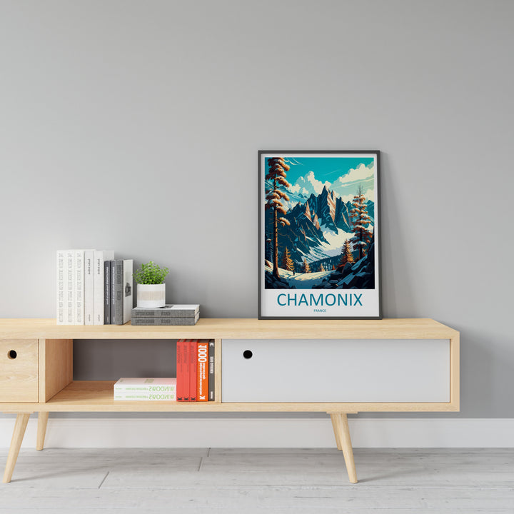 Chamonix Travel Print Wall Art Chamonix Wall Hanging Home Décor Chamonix Gift Art Lovers Ski Art Lover Gift Chamonix Print Skiing Artwork