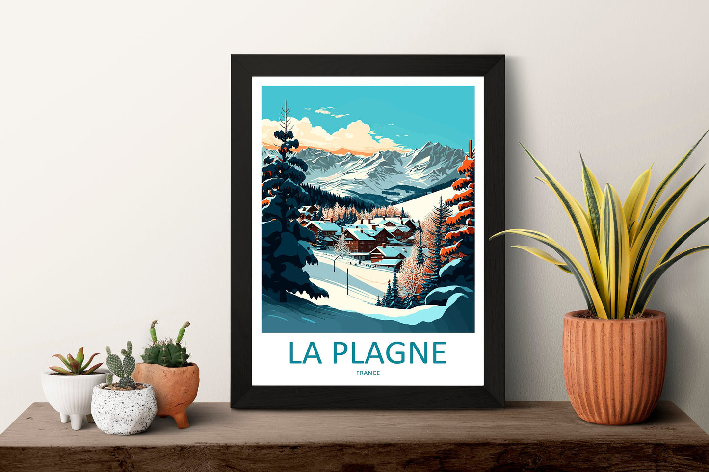 La Plagne Travel Print Wall Art La Plagne Wall Hanging Home Décor La Plagne Gift Art Lovers Ski Art Lover Gift La Plagne Print Skiing