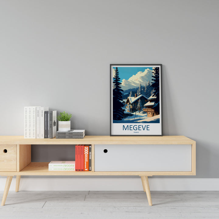 Megeve Travel Print Wall Art Megeve Wall Hanging Home Décor Megeve Gift Art Lovers Ski Art Lover Gift Les Arcs Print Skiing Megeve Ski Art