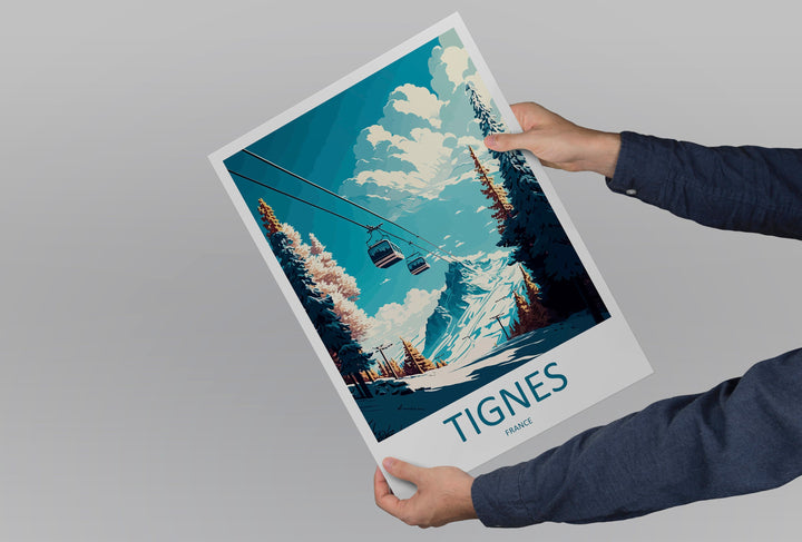 Tignes Travel Print Wall Art Tignes Wall Hanging Home Décor Tignes Gift Art Lovers Ski Art Lover Gift Tignes Print Skiing Tignes Ski Art