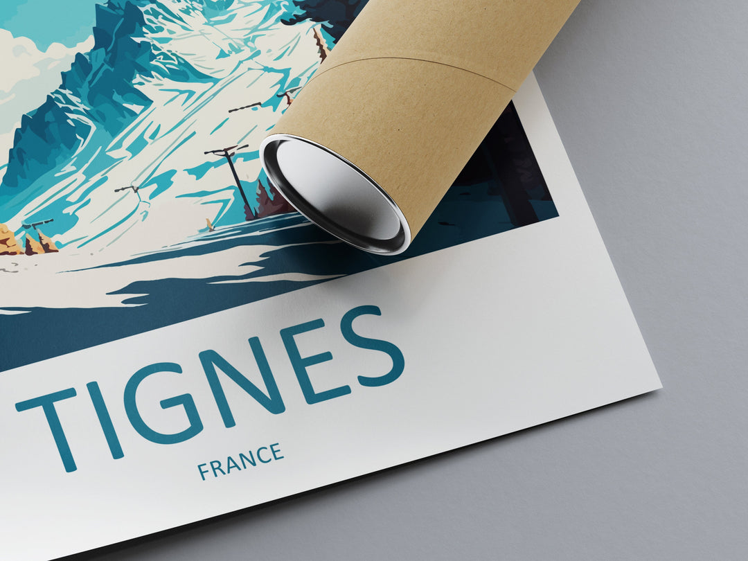 Tignes Travel Print Wall Art Tignes Wall Hanging Home Décor Tignes Gift Art Lovers Ski Art Lover Gift Tignes Print Skiing Tignes Ski Art