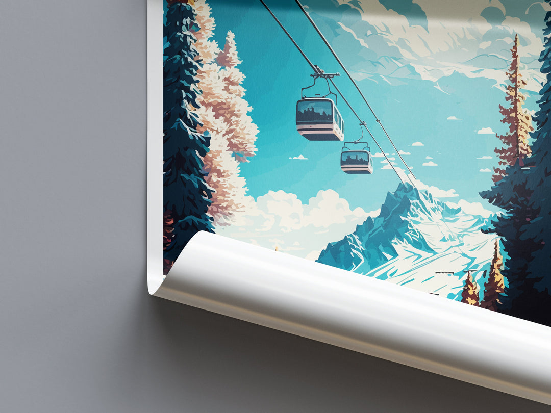 Tignes Travel Print Wall Art Tignes Wall Hanging Home Décor Tignes Gift Art Lovers Ski Art Lover Gift Tignes Print Skiing Tignes Ski Art