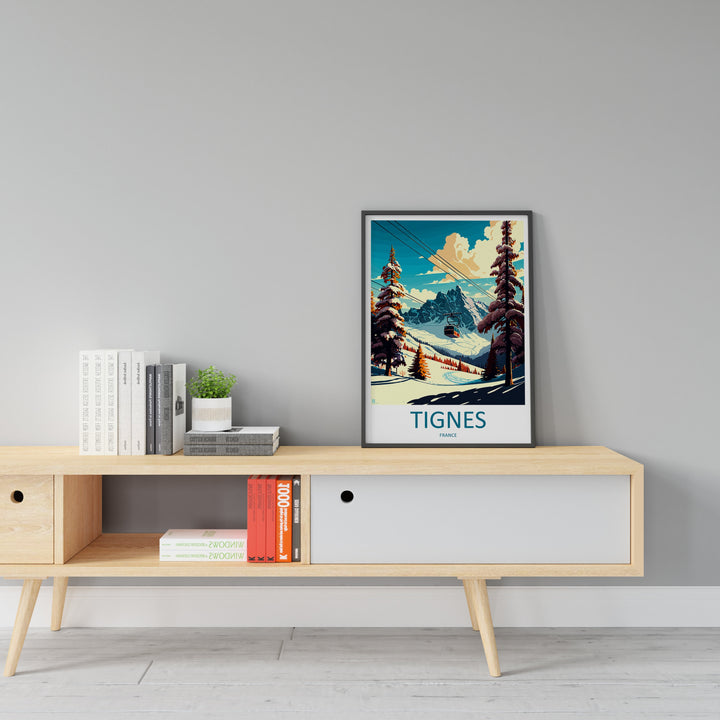 Tignes Travel Print Wall Art Tignes Wall Hanging Home Décor Tignes Gift Art Lovers Ski Art Lover Gift Tignes Print Skiing Tignes Ski Art