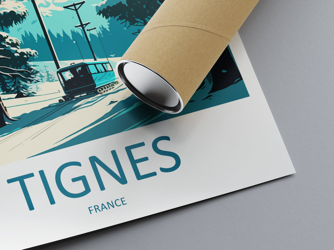 Tignes Travel Print Wall Art Tignes Wall Hanging Home Décor Tignes Gift Art Lovers Ski Art Lover Gift Tignes Print Skiing Tignes Ski Art