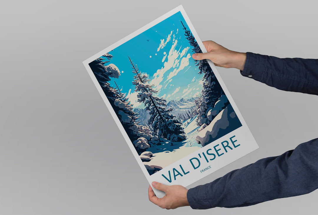 Val d'isere Travel Print Wall Art Val d'isere Wall Hanging Home Décor Val d'isere Gift Art Lovers Ski Art Lover Gift Val d'isere Print Ski