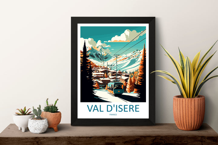 Val d'isere Travel Print Wall Art Val d'isere Wall Hanging Home Décor Val d'isere Gift Art Lovers Ski Art Lover Gift Val d'isere Print Ski