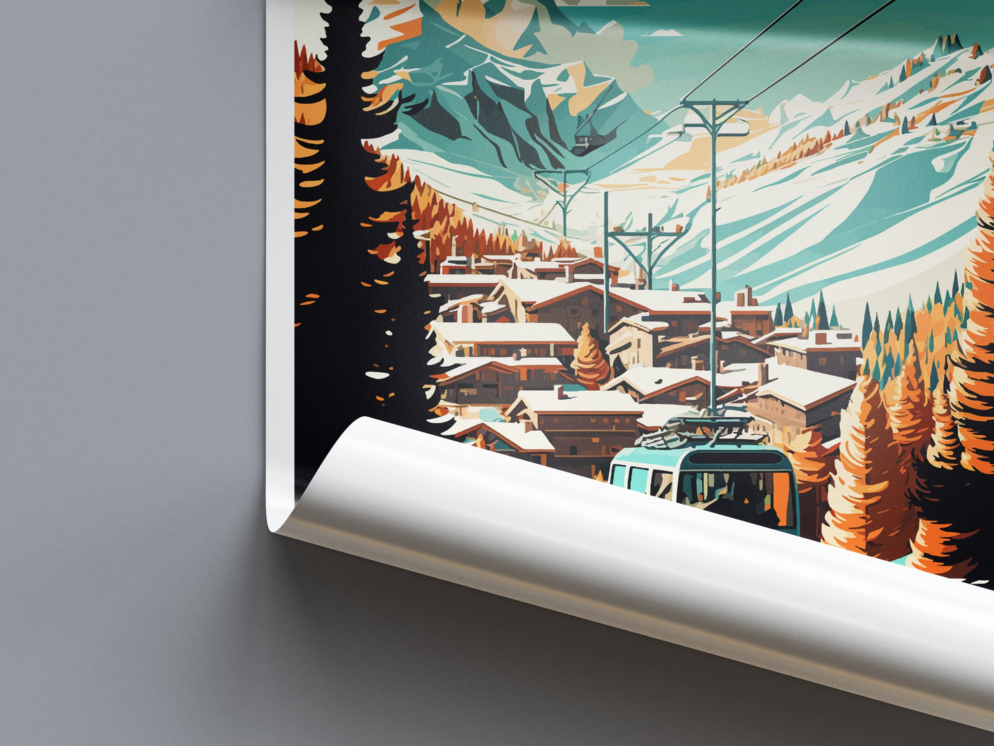 Val d'isere Travel Print Wall Art Val d'isere Wall Hanging Home Décor Val d'isere Gift Art Lovers Ski Art Lover Gift Val d'isere Print Ski