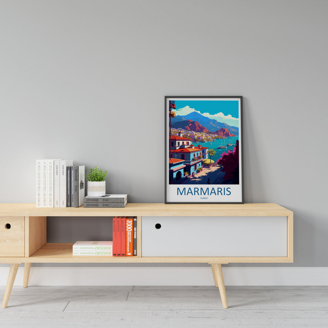 Marmaris Travel Print Wall Art Marmaris Wall Hanging Home Décor Marmaris Gift Art Lovers Turkey Art Lover Gift Marmaris City Turkey Travel