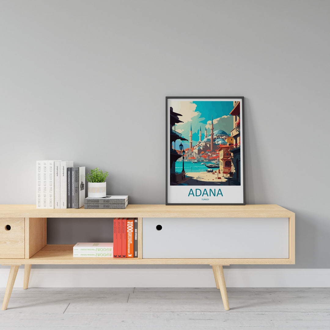 Adana Travel Print Wall Art Adana Wall Hanging Home Décor Adana Gift Art Lovers Turkey Art Lover Gift Adana City Turkey Travel Art Gift